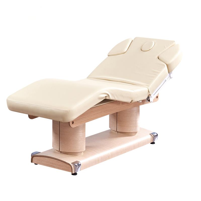 Spa Wellness Salon - سرير تدليك كهربائي بقاعدة خشبية ملونة