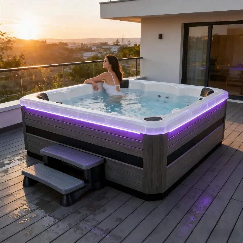 جاكوزي خارجي متعدد اللاعبين مع - مراجعة Spa Wellness Jacuzzi وسعره